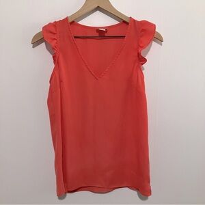 J. Crew Women's Sleeveless Coral Top with Flutter Sleeves Size 00